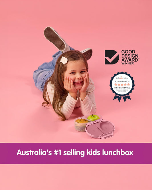 b.box Snack Box-Leakproof & Microwave Safe-Blush Crush Pink-For Feeding Infants