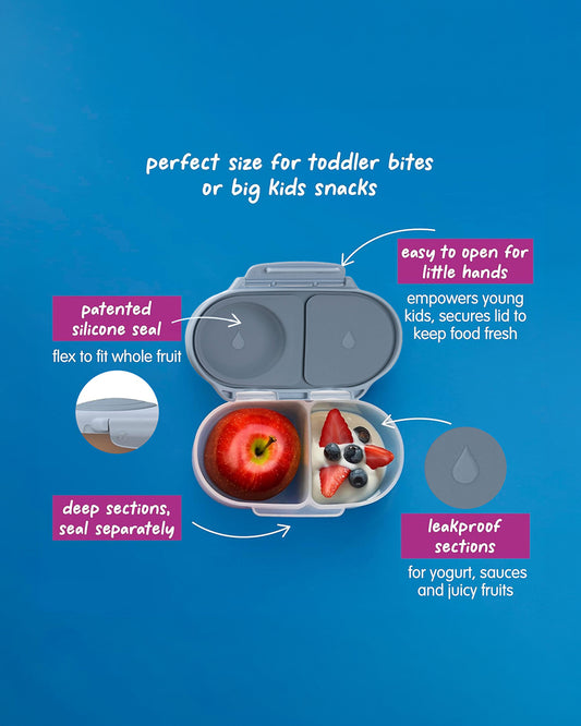b.box Snack Box-Leakproof & Microwave Safe-Chill Out Blue-For Feeding Infants
