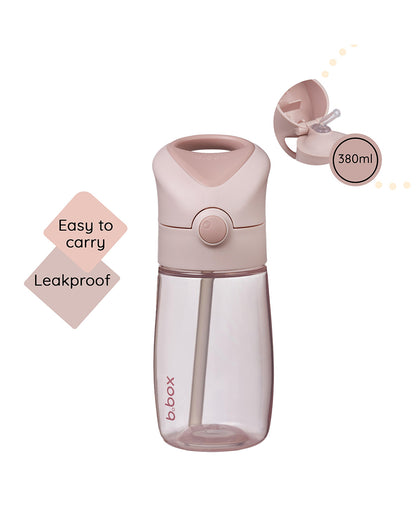 b.box Junior Straw Sipper-Leakproof-BPA Free-Blush Crush-380 ML