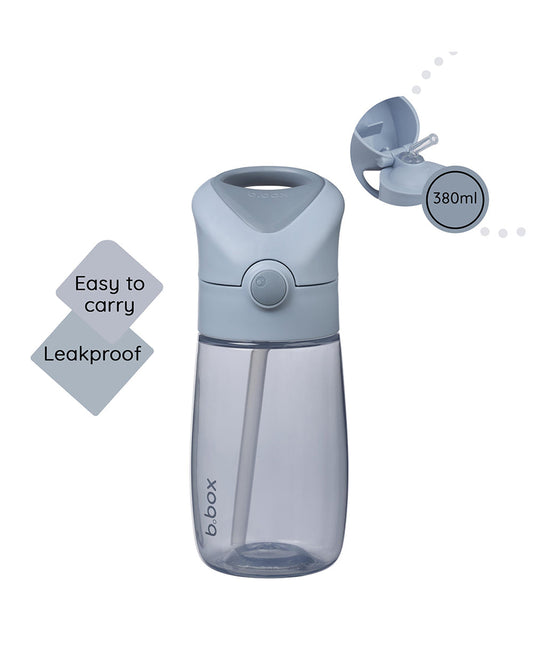 b.box School Essentials Kit-Lunch Tub-Junior Straw Sipper(380ml)-Ocean Blue & Chill Out-36M+