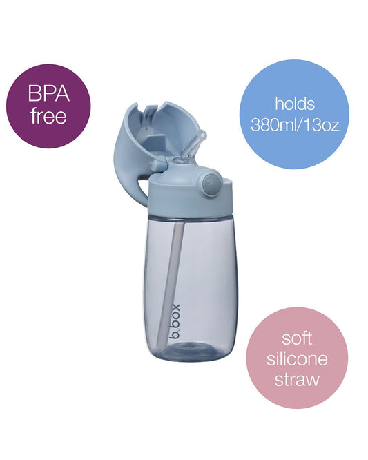 b.box School Essentials Kit-Lunch Tub-Junior Straw Sipper(380ml)-Ocean Blue & Chill Out-36M+