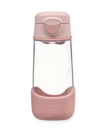 b.box Tritan Sport Spout Drink Bottle-With Easy Push Button & Ergonomic Triangular Shape-Blush Crush Pink-450 ml