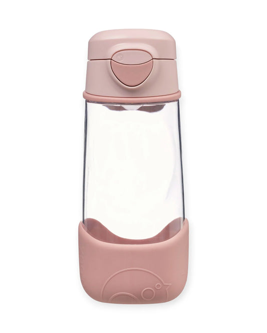 b.box Tritan Sport Spout Drink Bottle-With Easy Push Button & Ergonomic Triangular Shape-Blush Crush Pink-450 ml