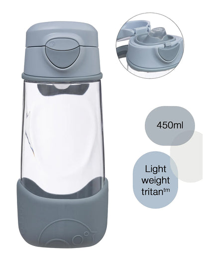 b.box Tritan Sport Spout Drink Bottle-With Easy Push Button & Ergonomic Triangular Shape-Chill Out Blue-450 ml