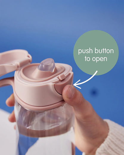 b.box Tritan Sport Spout Drink Bottle-With Easy Push Button & Ergonomic Triangular Shape-Chill Out Blue-450 ml