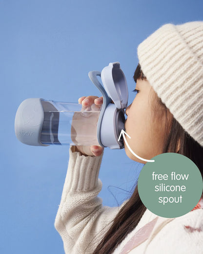 b.box Tritan Sport Spout Drink Bottle-With Easy Push Button & Ergonomic Triangular Shape-Chill Out Blue-450 ml