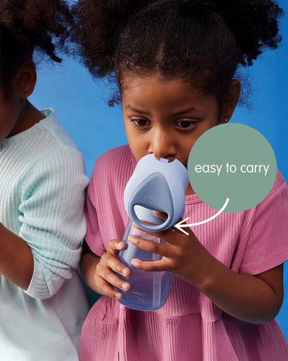 b.box Tritan Sport Spout Drink Bottle-With Easy Push Button & Ergonomic Triangular Shape-Chill Out Blue-450 ml