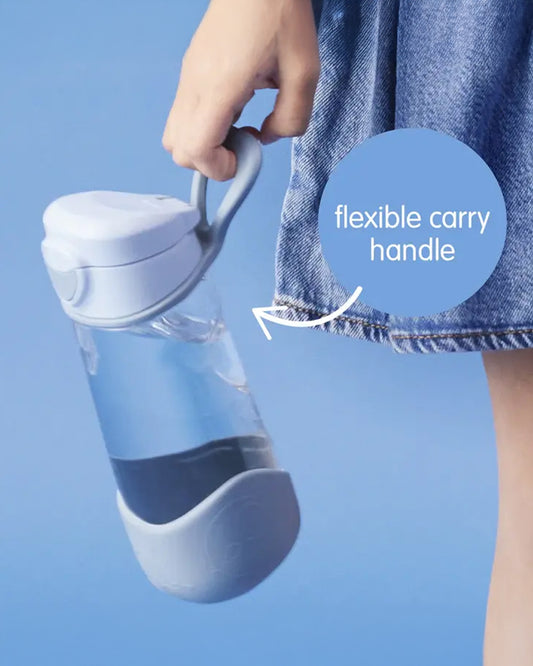 b.box Tritan Sport Spout Drink Bottle-With Easy Push Button & Ergonomic Triangular Shape-Lemon Twist Yellow-450 ml