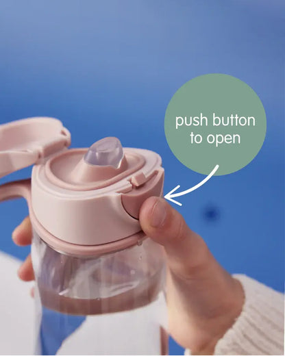 b.box Tritan Sport Spout Drink Bottle-With Easy Push Button & Ergonomic Triangular Shape-Lemon Twist Yellow-450 ml