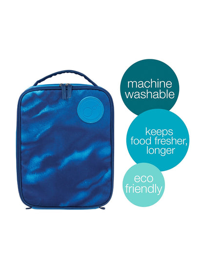 b.box Flexi Insulated Lunch Bag-Zip Closure-Carry Handle-Deep Blue-For Feeding Infants