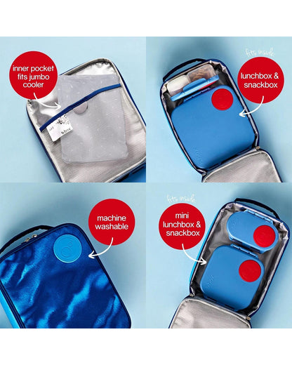b.box Flexi Insulated Lunch Bag-Zip Closure-Carry Handle-Deep Blue-For Feeding Infants
