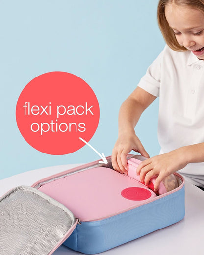 b.box Flexi Insulated Lunch Bag-Zip Closure-Carry Handle-Deep Blue-For Feeding Infants