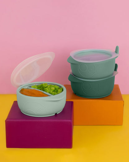 b.box Fill & Freeze Silicone Food Jar-Microwave & Freezer Safe-Pack of 3-For Feeding Infants