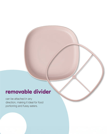 b.box Silicone Meal Set Combo-Strong Suction Base-Pack of 4-Blush Pink