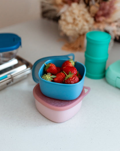 b.box School Essentials Kit-Lunch Tub-Junior Straw Sipper(380ml)-Ocean Blue & Chill Out-36M+