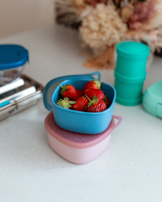 b.box School Essentials Kit-Lunch Tub-Junior Straw Sipper(380ml)-Ocean Blue & Chill Out-36M+