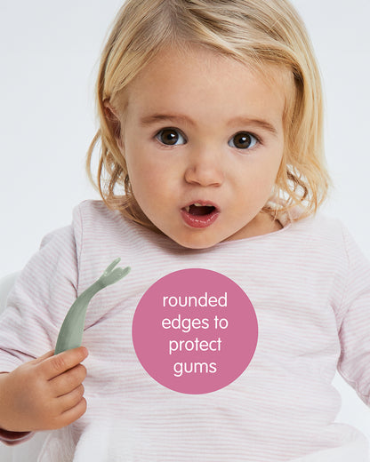 b.box Toddler Cutlery Set Spoon and Fork-Easy Grip Handle-BPA Free-Blush Pink-Set of 2