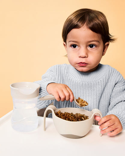 b.box Toddler Cutlery Set Spoon and Fork-Easy Grip Handle-BPA Free-Sage Green-Set of 2