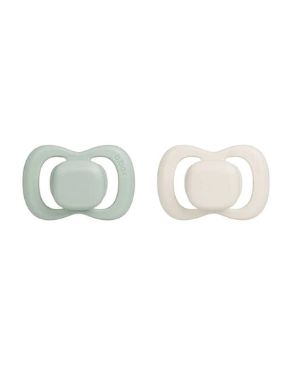 b.box Pacifier Intuitive Symmetrical Silicone Teat-Pack of 2-Sage & Vanilla