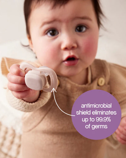 b.box Pacifier Intuitive Symmetrical Silicone Teat-Pack of 2-Sage & Vanilla