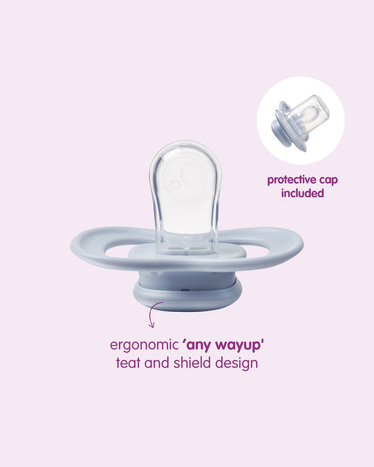 b.box Pacifier Intuitive Symmetrical Silicone Teat-Pack of 2-Sage & Vanilla