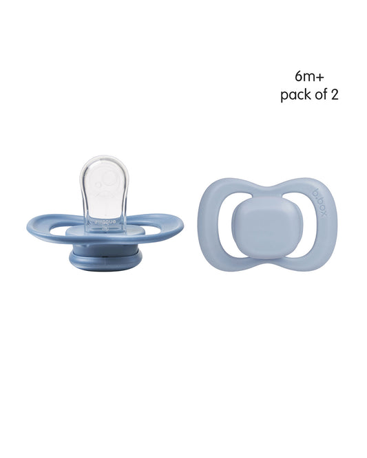 b.box Pacifier Intuitive Symmetrical Silicone Teat-Pack of 2-Ocean & Sky
