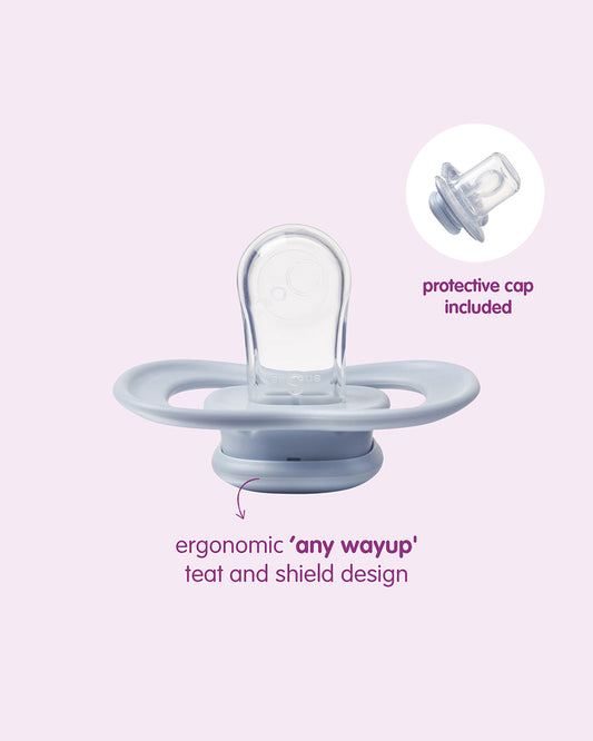 b.box Pacifier Intuitive Symmetrical Silicone Teat-Pack of 2-Ocean & Sky