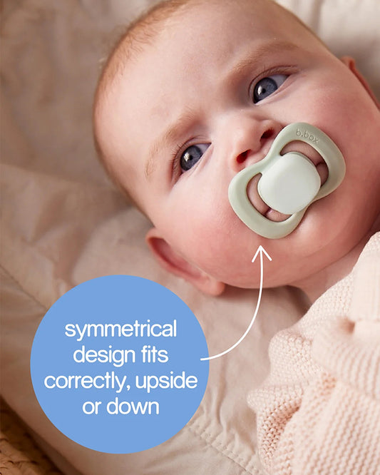 b.box Pacifier Intuitive Symmetrical Silicone Teat-Pack of 2-Ocean & Sky