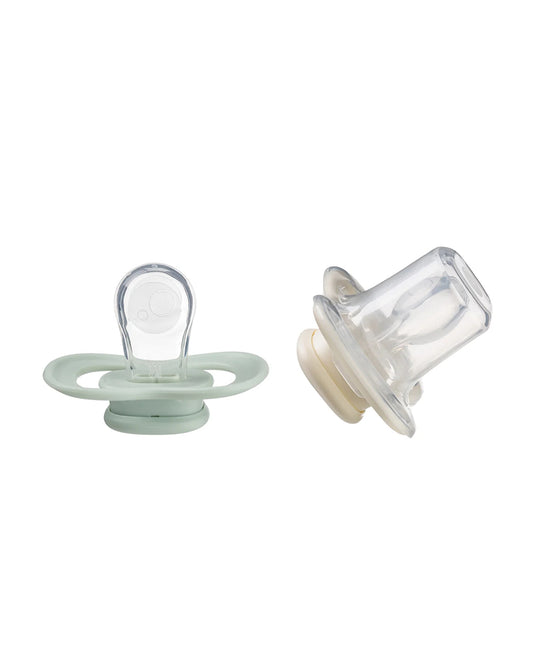 b.box Pacifier Intuitive Symmetrical Silicone Teat-Pack of 2-Sage & Vanilla