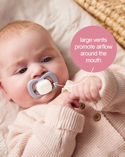 b.box Glow Pacifier Ergonomic Teat & Shield Design-Pack of 2-Sky & Sage