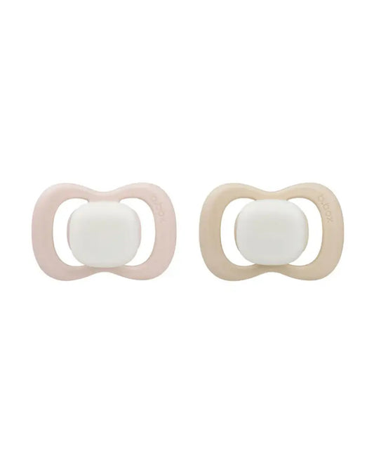 b.box Glow Pacifier Ergonomic Teat & Shield Design-Pack of 2-Blush & Latte