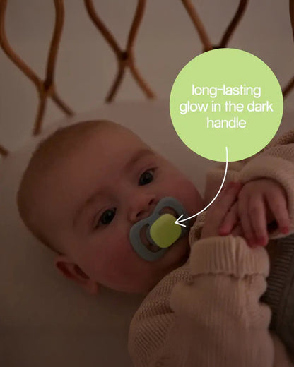 b.box Glow Pacifier Ergonomic Teat & Shield Design-Pack of 2-Blush & Latte