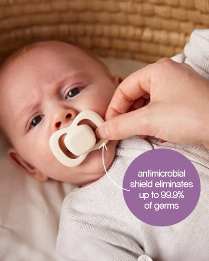 b.box Glow Pacifier Ergonomic Teat & Shield Design-Pack of 2-Blush & Latte