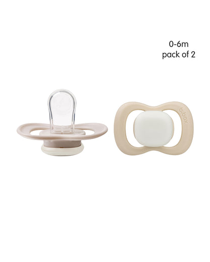 b.box Glow Pacifier Ergonomic Teat & Shield Design-Pack of 2-Blush & Latte