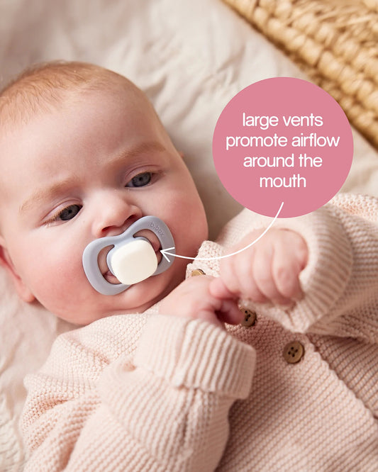b.box Glow Pacifier Ergonomic Teat & Shield Design-Pack of 2-Blush & Latte