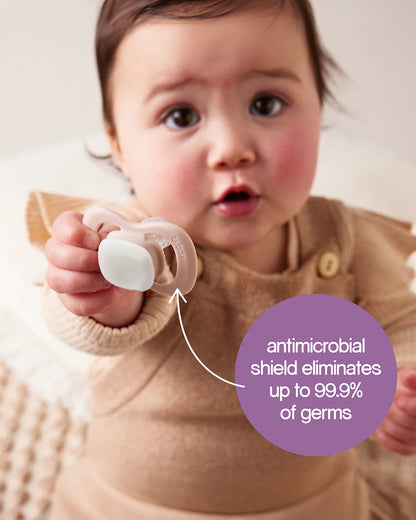 b.box Glow Pacifier Ergonomic Teat & Shield Design-Pack of 2-Blush & Latte
