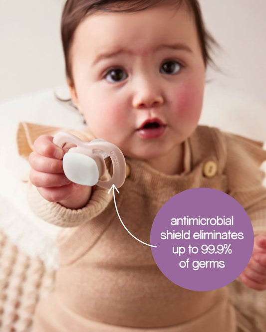b.box Glow Pacifier Ergonomic Teat & Shield Design-Pack of 2-Blush & Latte