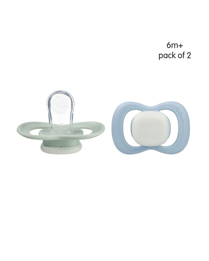 b.box Glow Pacifier Ergonomic Teat & Shield Design-Pack of 2-Sky & Sage
