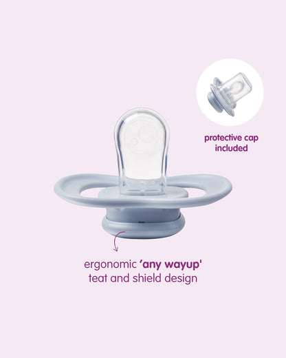 b.box Glow Pacifier Ergonomic Teat & Shield Design-Pack of 2-Sky & Sage