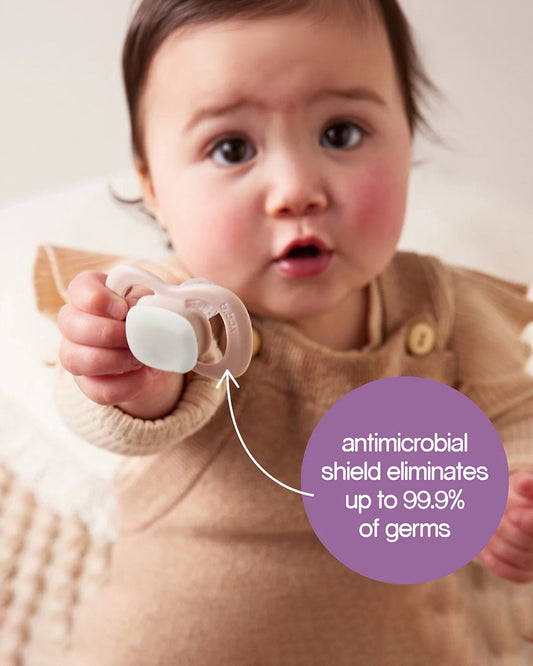 b.box Glow Pacifier Ergonomic Teat & Shield Design-Pack of 2-Sky & Sage