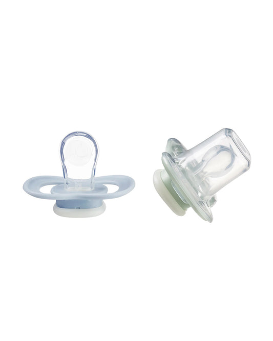 b.box Glow Pacifier Ergonomic Teat & Shield Design-Pack of 2-Sky & Sage