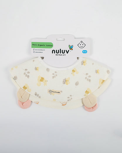 nuluv 100% Cotton Baby Bib-Pack of 2-Snap Button-Multicolor-0 to 24M