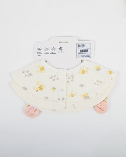 nuluv 100% Cotton Baby Bib-Pack of 2-Snap Button-Multicolor-0 to 24M