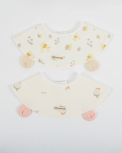 nuluv 100% Cotton Baby Bib-Pack of 2-Snap Button-Multicolor-0 to 24M