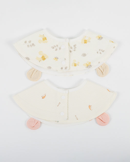 nuluv 100% Cotton Baby Bib-Pack of 2-Snap Button-Multicolor-0 to 24M
