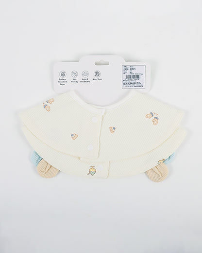 nuluv 100% Cotton Baby Bib-Pack of 2-Snap Button-Multicolor-0 to 24M