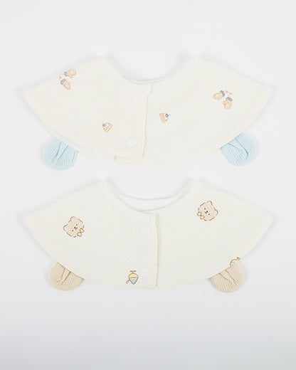 nuluv 100% Cotton Baby Bib-Pack of 2-Snap Button-Multicolor-0 to 24M