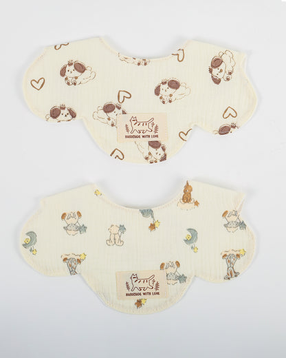 nuluv 100% Cotton Muslin Baby Bib-Pack of 2-Snap Button-Multicolor-0 to 24M