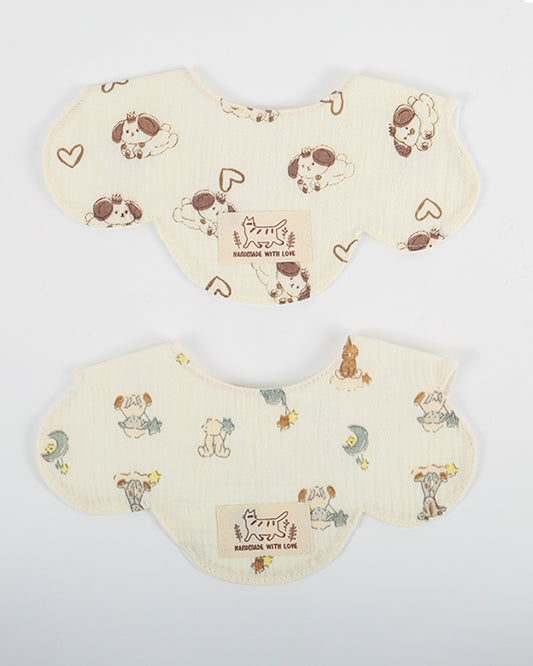 nuluv 100% Cotton Muslin Baby Bib-Pack of 2-Snap Button-Multicolor-0 to 24M