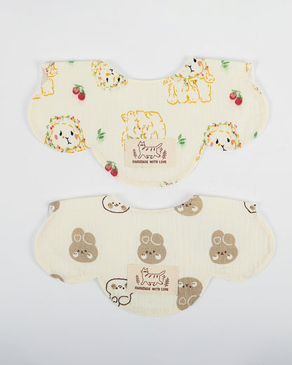 nuluv 100% Cotton Muslin Baby Bib-Pack of 2-Snap Button-Multicolor-0 to 24M